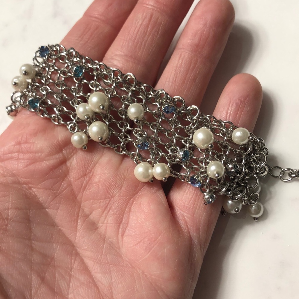 Faux Pearl Chain Link Bracelet